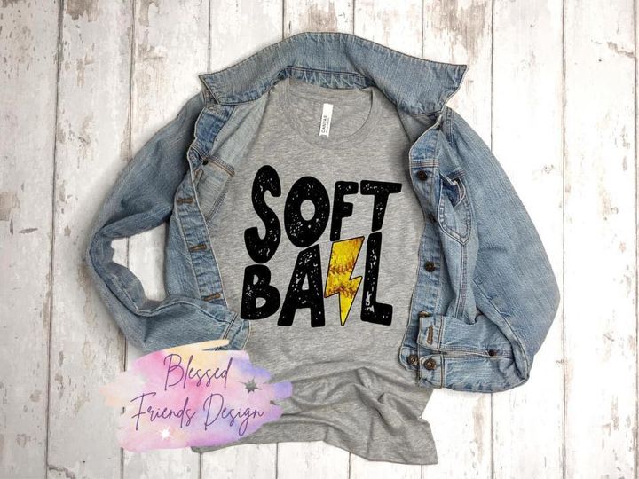 Softball Lightning Bolt
